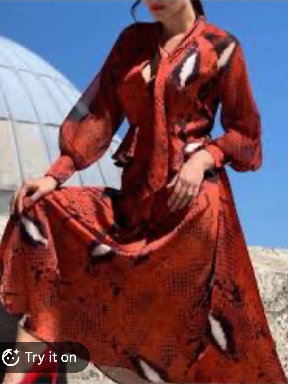 Red Printed Scarf Wrap - Brand Unspecified
